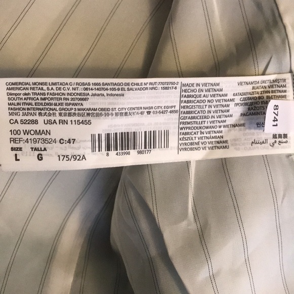 MANGO SUIT green blazer jacket women cotton linen career - Picture 14 of 17